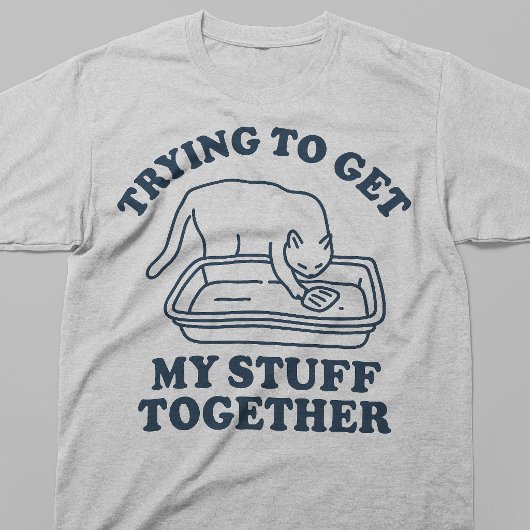 散らかってる私の物を片付けたい 猫の面白グッズ Tシャツ