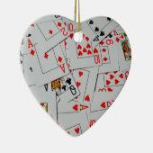 散らばったトランプの柄のデッキ セラミックオーナメント (右)