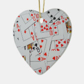 散らばったトランプの柄のデッキ セラミックオーナメント (左)