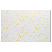 散らばったピンクのハートと黄金の黄色の星 ファブリック (ヤード)