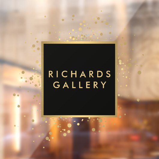 散らばった偽の金色のコンフェッティ ブラック/透明 ウィンドウサイン (シート2)