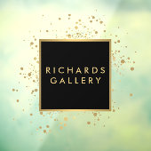 散らばった偽の金色のコンフェッティ ブラック/透明 ウィンドウサイン (シート3)