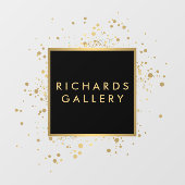 散らばった偽の金色のコンフェッティ ブラック/透明 ウィンドウサイン (シート)