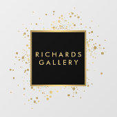 散らばった偽物の金色のコンフェッティ ブラック/透明 ウィンドウサイン (シート)