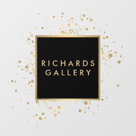 散らばった偽物の金色のコンフェッティ ブラック/透明 ウィンドウサイン