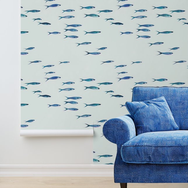 散らばった小さな青い航海の魚 壁紙 (クリエイターアップロード済み)