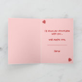 散らばった赤いハートのバレンタインカード カード (内部)