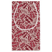 散らばった赤い葉のギフトバッグ スモールペーパーバッグ (裏面)