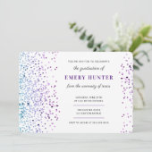 散らばるグリッター 青と紫の卒業 招待状 (スタンド正面)