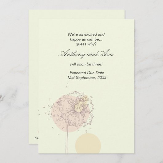 散らばる種の妊娠発表 案内状 (正面/裏面)