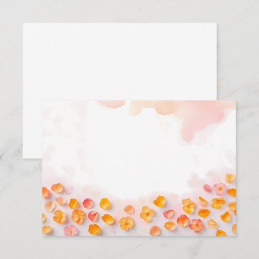 散らばる花弁の背景 招待状 (正面/裏面)