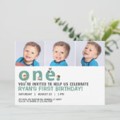 散らばる言葉の動物たち　ファーストバースデーパーティーの招待状 招待状 (スタンド正面)