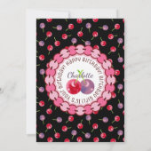 散乱さくらんぼ水彩誕生日 招待状 (裏面)