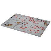 散乱したトランプのデッキ カッティングボード (角)