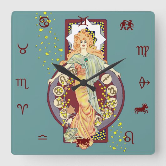 散乱した星 スクエア壁時計 (正面)