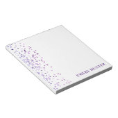 散乱グリッターブルーとパープル ノートパッド (アングル)