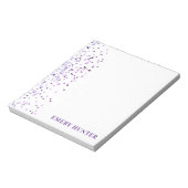 散乱グリッターブルーとパープル ノートパッド (回転)