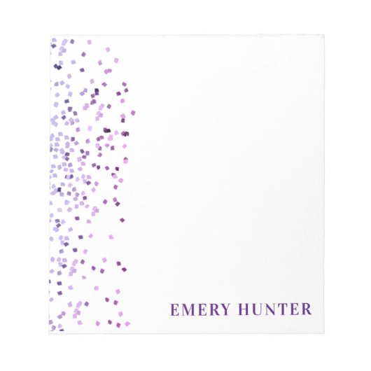 散乱グリッターブルーとパープル ノートパッド (正面)