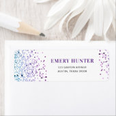 散乱グリッターブルーとパープル ラベル (インサイチュ)