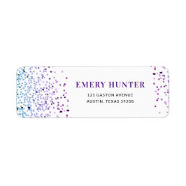 散乱グリッターブルーとパープル ラベル