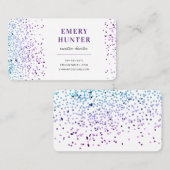 散乱グリッターブルーとパープル 名刺 (正面/裏面)