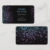 散乱グリッターブルーとパープル 名刺 (正面/裏面)