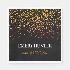 散乱グリッター金ゴールドとオレンジ スタンダードランチョンナプキン
