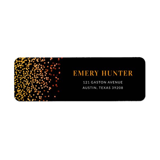 散乱グリッター金ゴールドとオレンジ ラベル (正面)