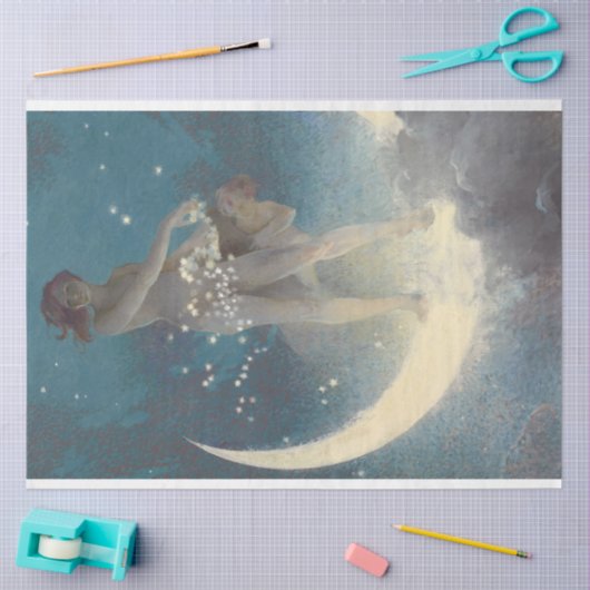 散乱スターのアートワーク青いアートの分離 薄葉紙 (クラフト)