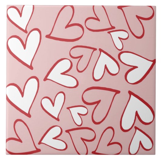 散乱ハートセラミックタイル タイル (正面)