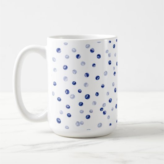 散乱ブルーベリーパターン コーヒーマグカップ (左)