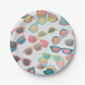 散乱レトロサングラスサマー子供の誕生日 ペーパープレート (正面)