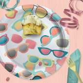 散乱レトロサングラスサマー子供の誕生日 ペーパープレート