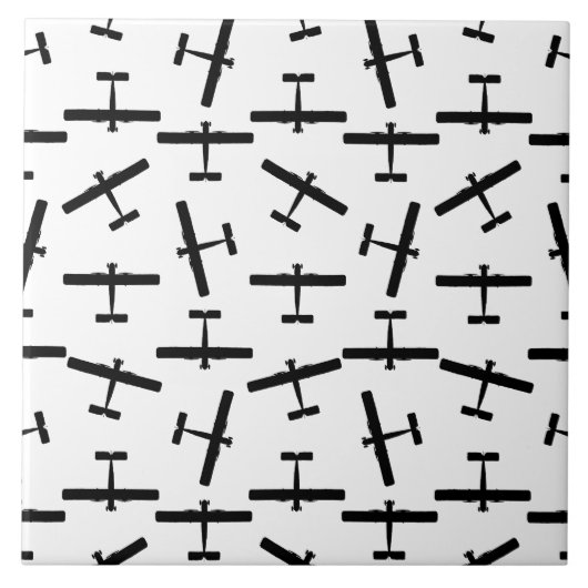 散乱ヴィンテージ飛行機カスタムのBGカラー タイル (正面)