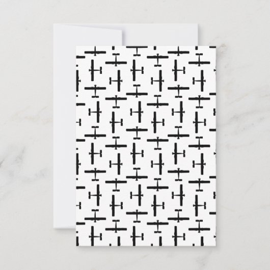 散乱ヴィンテージ飛行機カスタムアートBGカラー サンキューカード (正面)