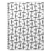 散乱ヴィンテージ飛行機カスタムアートBGカラー ノートブック (正面)