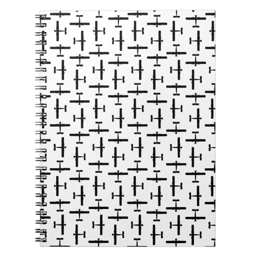 散乱ヴィンテージ飛行機カスタムアートBGカラー ノートブック (正面)