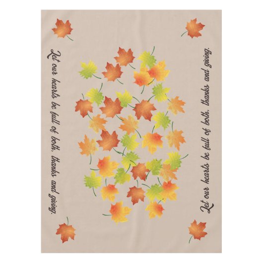 散乱紅葉感謝祭テーブルクロス テーブルクロス (正面)