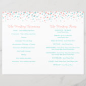 散乱紙吹雪ドットサンゴティール(緑がかった色)結婚式プログラム (裏面)