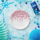 散乱赤いハートバレンタインデーパーティー ペーパープレート (パーティー)