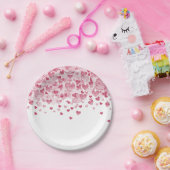 散乱赤いハートバレンタインデーパーティー ペーパープレート (パーティー)