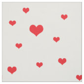 散乱赤いハート白い背景 ファブリック (見本)