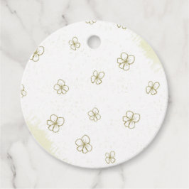 散乱金ゴールド咲き白メッセージカード フェイバータグ