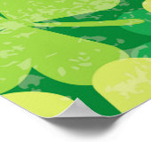 散在するクローバーとシャムロックのシームレスなパターン ポスター (角)