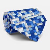 散在する多くの小さな正方形、青白の色合い ネクタイ (ロール)
