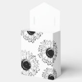 散在する黒と白のひまわりパーティー フェイバーボックス (オープン)