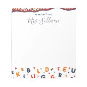 散在よくはしゃぐ文字の先生評価 ノートパッド (正面)