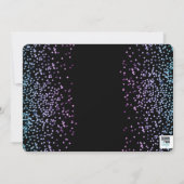 散在グリッターブルーとパープル卒業 招待状 (裏面)