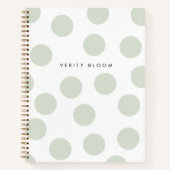 散在スポットセージ緑のドモダンットミニマル ノートブック (正面)