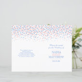 散在紙吹雪点ピンクブルー結婚式プログラム (スタンド正面)